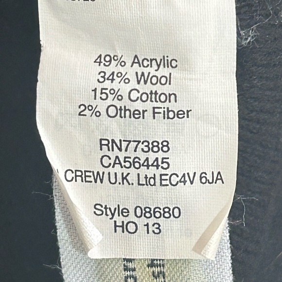 J. Crew Thick Wool Blend Long Sleeve Grey/Black Sweater with Back Zipper Size S - Picture 8 of 9